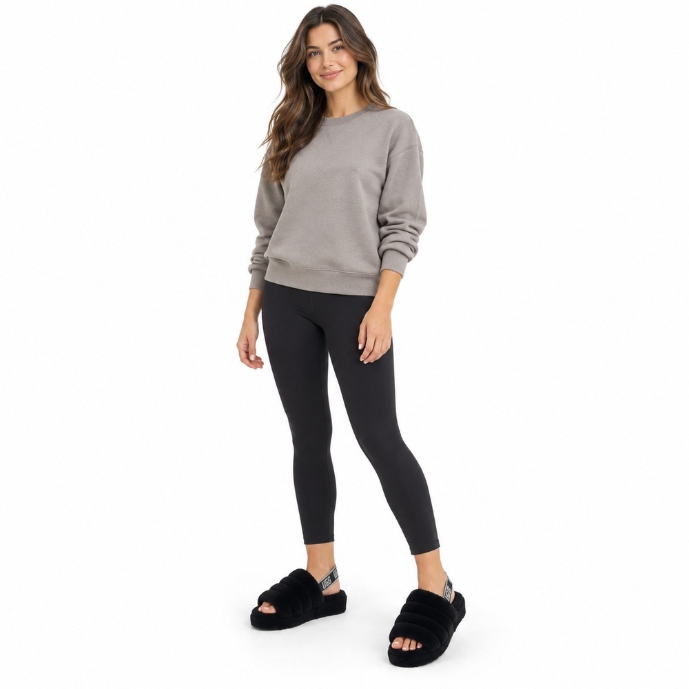 UGG Fluff Yeah Platform Slingback Slippers Women's US 8 Black 1095119